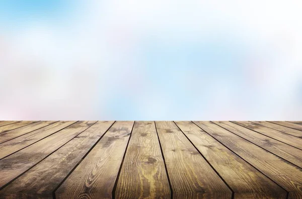 Brown Desk White Empty Room — Stock Photo, Image