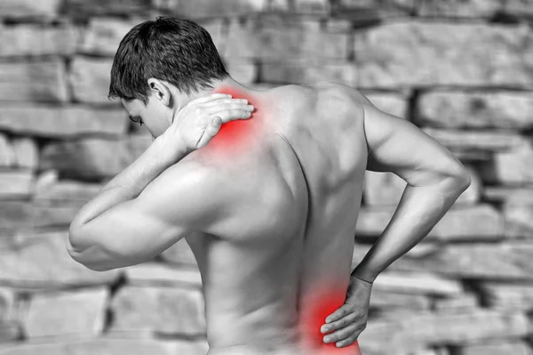 Young Man Back Pain — Stock Photo, Image