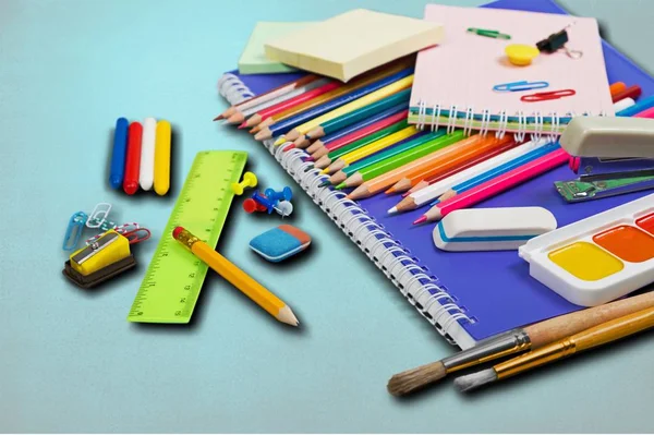 Renkli Okul Kırtasiye Geri Okul Arka Plan — Stok fotoğraf
