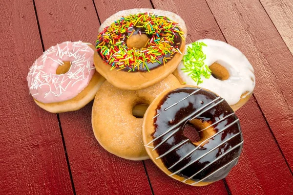 Different Assorted Donuts Colorful Icing — Stock Photo, Image