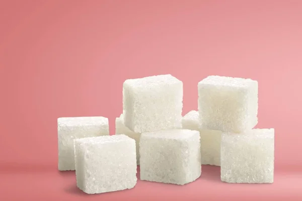 Bílé Kostky Cukru Pozadí — Stock fotografie