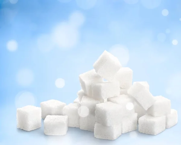 Weiße Zuckerwürfel Auf Hintergrund — Stockfoto