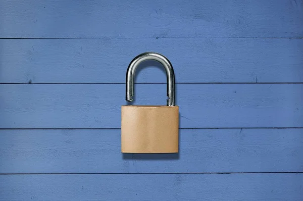 Padlock Wooden Wall Background — Stock Photo, Image