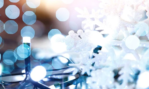 Christmas Background Natural Bokeh Lights — Stock Photo, Image