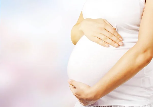 Cute Pregnant Belly Background — Stock Photo, Image