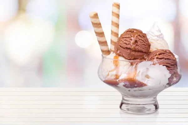 Смачне Шоколадне Морозиво Склянці — стокове фото