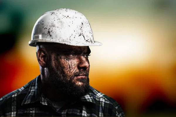 Retrato Del Hombre Casco Blanco —  Fotos de Stock