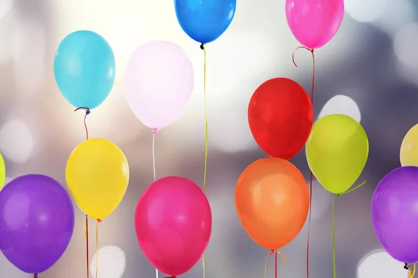 Stelletje Heldere Ballonnen Feestdecoratie — Stockfoto