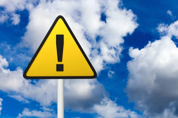Caution Road Sign Sky Background — Stock Photo, Image