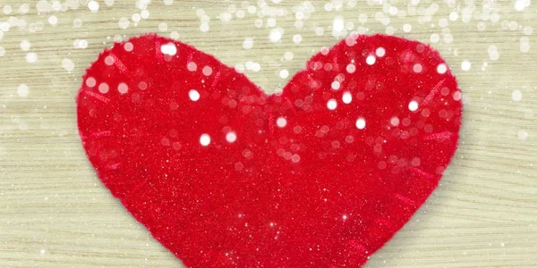 Valentinstag Herz Auf Holzgrund — Stockfoto