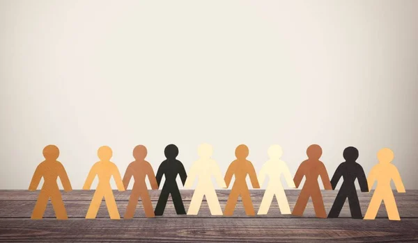 Group Paper People Standing Together — Stock Photo, Image