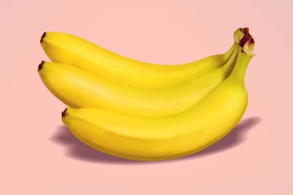 Fresh Bananas Pink Background — Stock Photo, Image