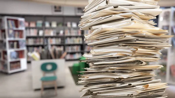 Pastas Arquivos Com Documentos Segundo Plano — Fotografia de Stock