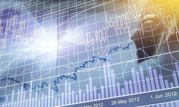 Tőzsdei Vagy Forex Kereskedési Grafikon Gyertyatartó Diagram Alkalmas Pénzügyi Befektetési — Stock Fotó