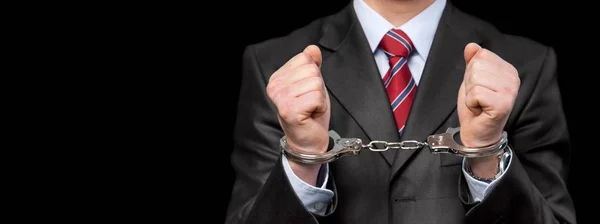 Man Handcuffs Background Close Stock Photo