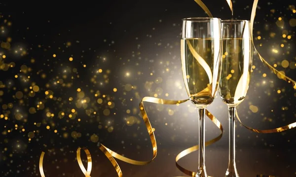 Champagne Glasses Background — Stock Photo, Image