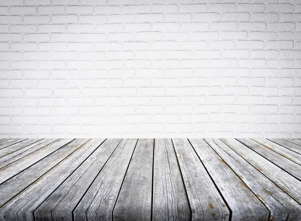 Empty wooden surface on blurred background