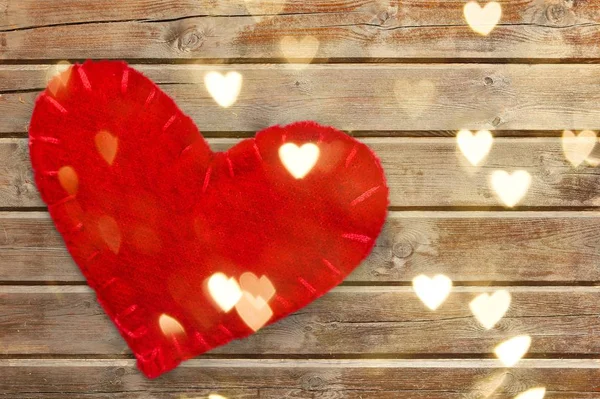 День Святого Валентина Сердце Деревянном Фоне — стоковое фото