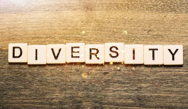 Diversity Lettering Wooden Background — Stock Photo, Image