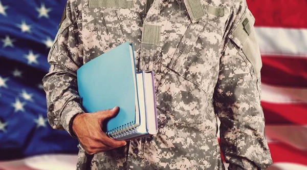 Soldier Books Hand Background — 스톡 사진