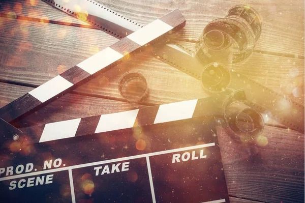 Clapper Filmmallen Bakgrund — Stockfoto