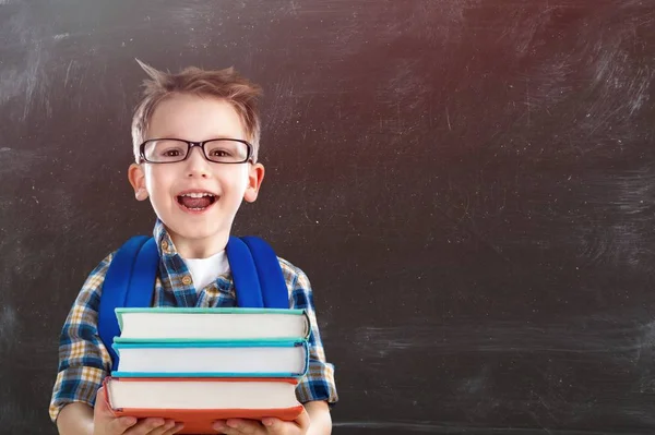 Pequeño Colegial Sosteniendo Libros —  Fotos de Stock