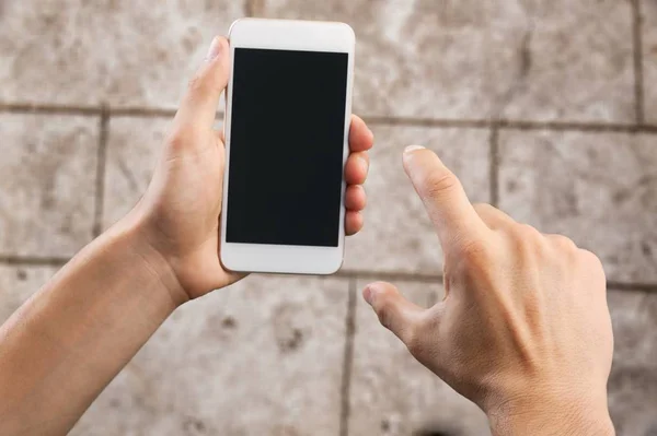 Gebruik Van Mobiele Telefoon Handen — Stockfoto