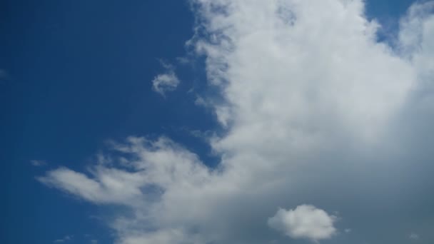 Molnen rör sig i den blå himlen. Tidsfördröjning — Stockvideo