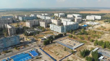 Çok katlı konut şehrin havadan görünümü