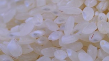 Çiğ pirinç taneleri yakın çekim döndürmek