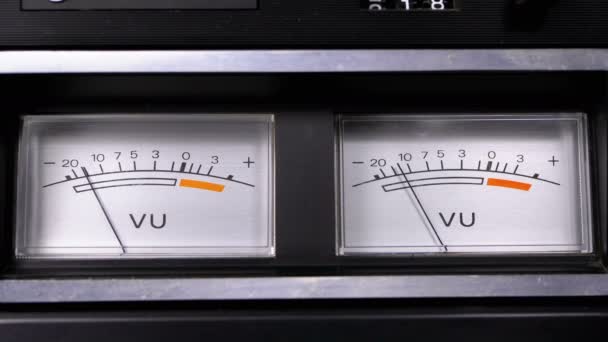 Two Old Analog Dial vu Signal Indicators with Arrow — Stock Video