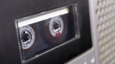 Ses bandı. Vintage kayıt cihazı çalış ses orada eklenen kaset