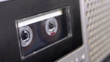 Ses bandı. Vintage kayıt cihazı çalış ses orada eklenen kaset