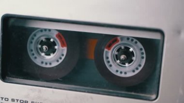 Ses bandı. Vintage kayıt cihazı çalış ses orada eklenen kaset