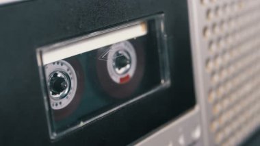 Ses bandı. Vintage kayıt cihazı çalış ses orada eklenen kaset