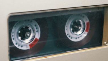 Ses bandı. Vintage kayıt cihazı çalış ses orada eklenen kaset