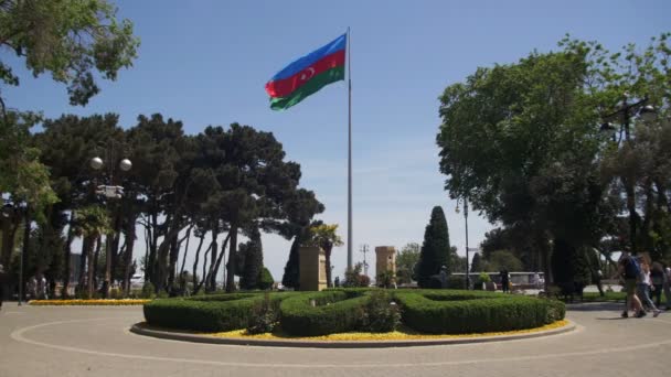 Platz der Azerbaidschanischen Flagge in Baku — Stockvideo