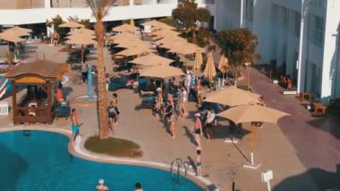 Mısır'da Otel Animasyon Dansları ve Turistler eğlendirir