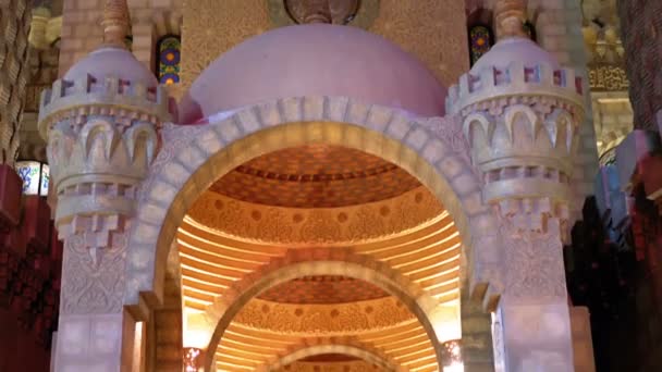 Mezquita Sahaba en el antiguo mercado por la noche. Egipto, Sharm el Sheikh — Vídeos de Stock