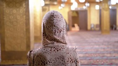 İslam Camii içinde devam Eden Nun'un sırtından manzara. Kadın. Mısır