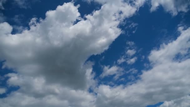 Nuages se déplacent en douceur dans le ciel bleu. Temps écoulé — Video