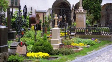 Peters Mezarlığı, Salzburg eski şehir. St. Peters Mezarlığı, Avusturya. Turizm Yeri.