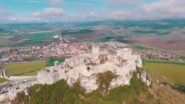 Vue aérienne sur le château de Spis. Slovaquie. Ancien château, Spissky Hrad .