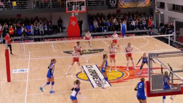 Kadınlar Voleybol Şampiyonası. Salon Seyircileri Süper Ligi Maçı — Stok video
