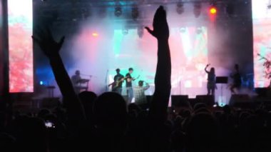 Live Rock Konseri 'ndeki hayranlar ellerini kaldırıp dans etsin. Slow Motion 240 fps