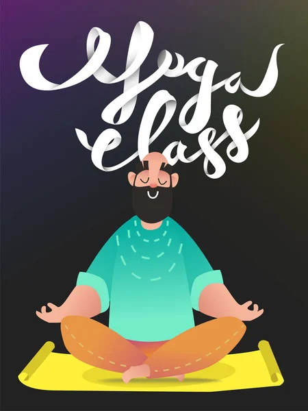 Men's yoga. Relax after work. Lettering Yoga Class