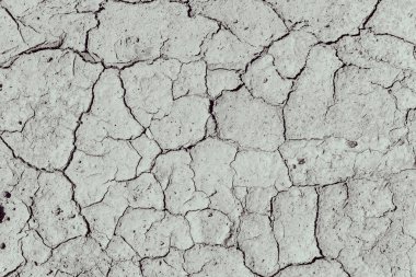 Toz ve kaba kuru yüzey dokusu ile toprak zemin çatlamak, kuraklık arazi eksikliği su iklim değişikliği, droughtcracks yerden çatlaklar