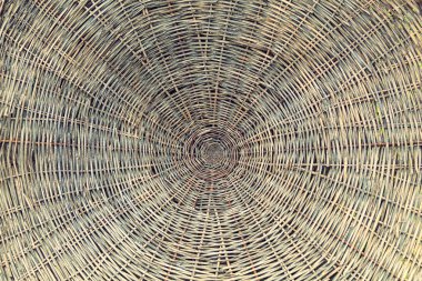 Yuvarlak wickerwork hasır, el yapımı dokuma ürünleri ile yapılan