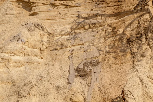 Playa Arena Con Patrones Los Arroyos Agua Textura Superficie Arenosa — Foto de Stock