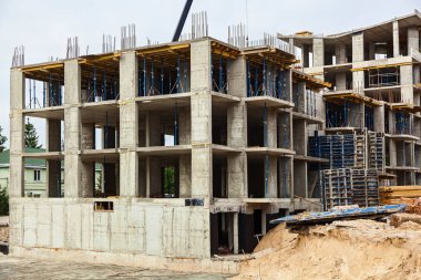 Beton çerçeve, tuğla ev, beton döşeme için takviye tasarımı, inşaat alanı, ev inşaatı